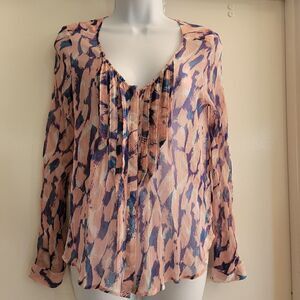 Maeve purple and pink soft  ruffle top